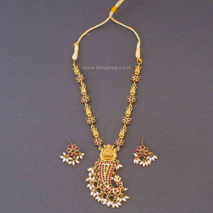 Multicolor Bodhita Temple Jewellery Set - New Arrival
