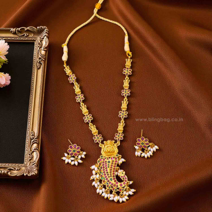 Multicolor Bodhita Temple Jewellery Set - New Arrival