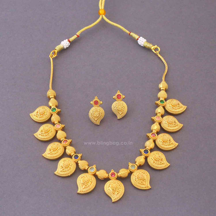 Multicolor Boomi Antique Jewellery Set - New Arrival