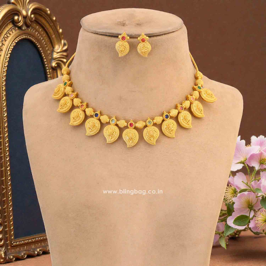 Multicolor Boomi Antique Jewellery Set - New Arrival