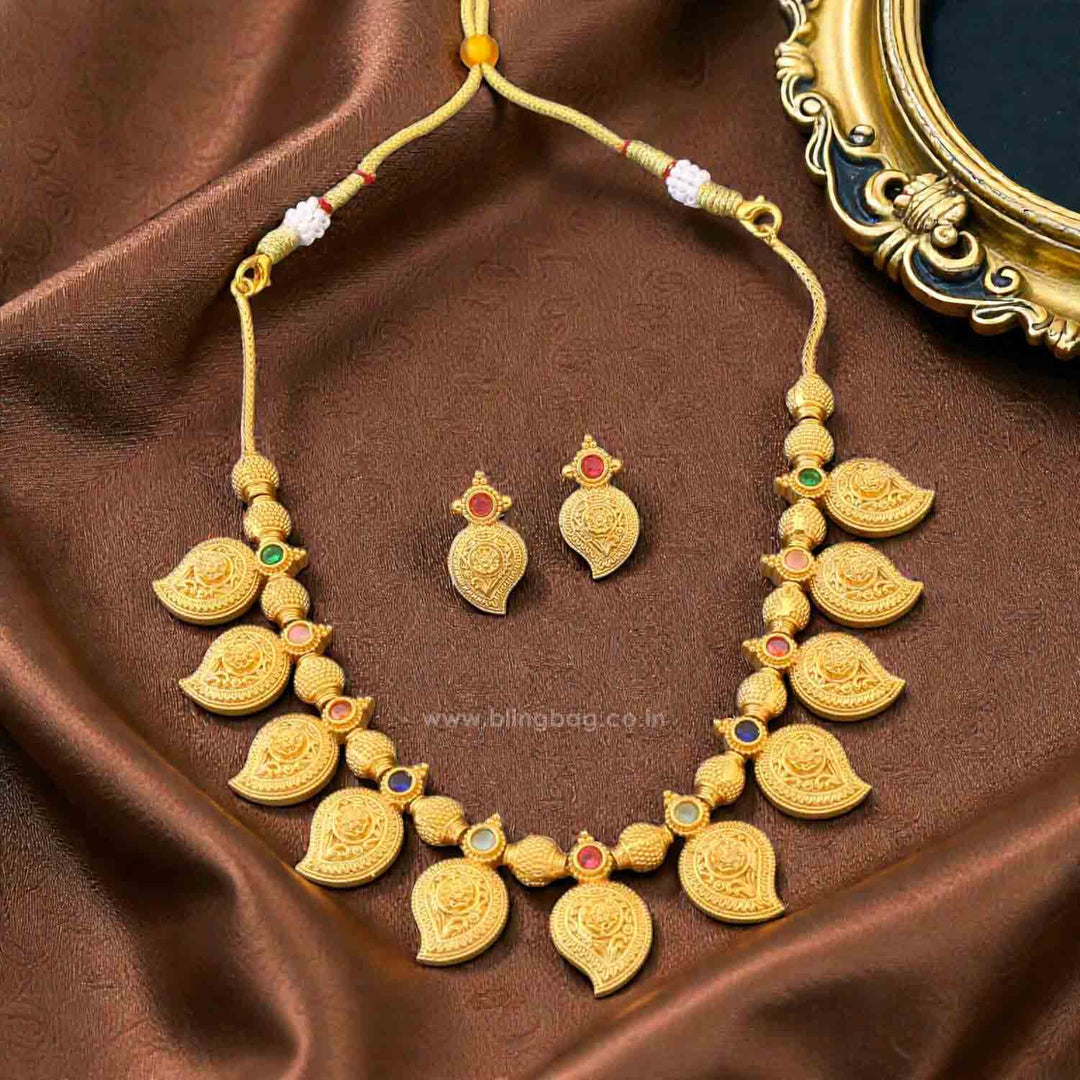 Multicolor Boomi Antique Jewellery Set - New Arrival