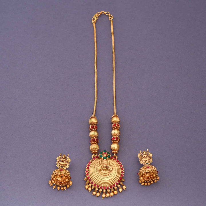 Multicolor Brahmapriya Temple Pendant Set- New Arrival