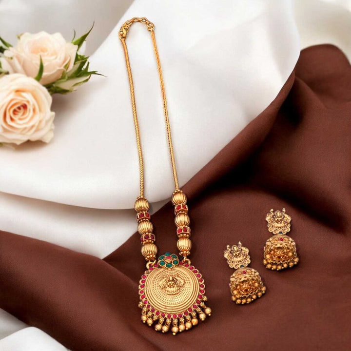 Multicolor Brahmapriya Temple Pendant Set- New Arrival