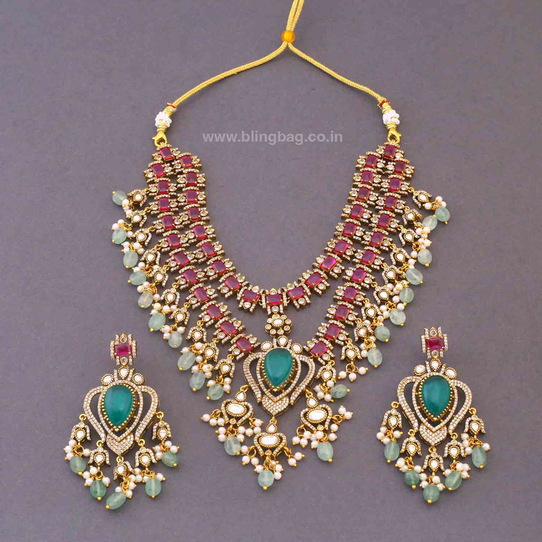 Multicolor Celinea Victorian Jewellery Set- New Arrivals