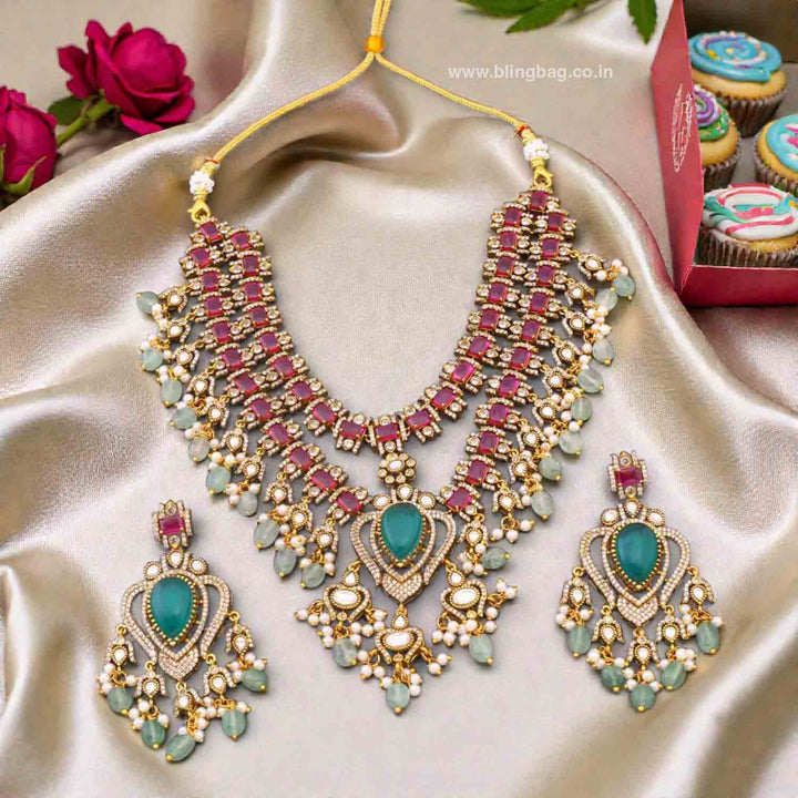 Multicolor Celinea Victorian Jewellery Set- New Arrivals