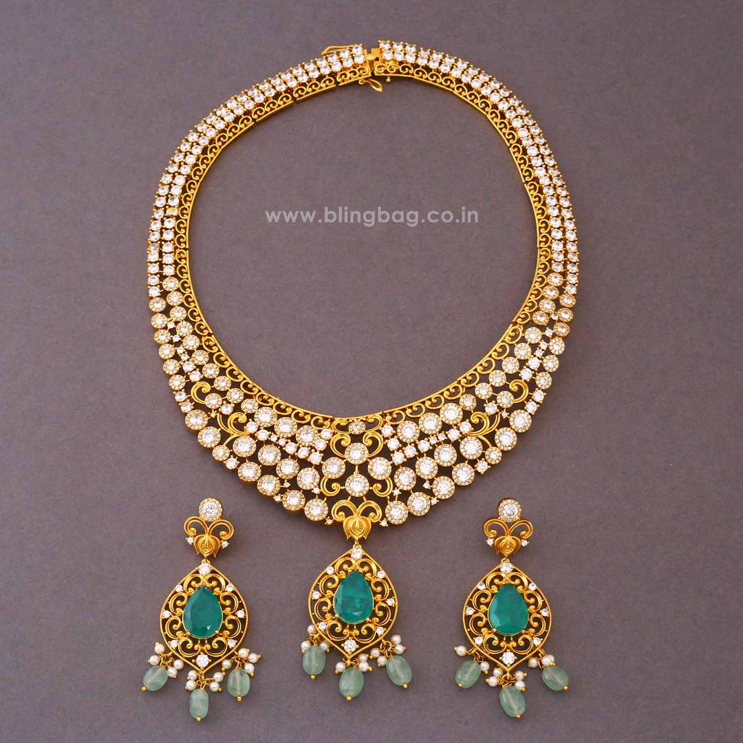Multicolor Chaarvi Antique Jewellery Set- New Arrival