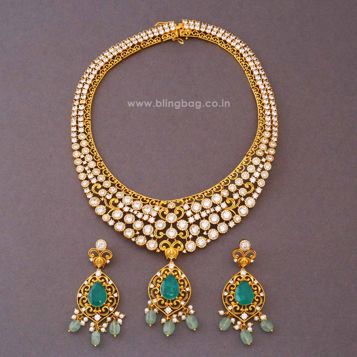 Multicolor Chaarvi Antique Jewellery Set- New Arrival