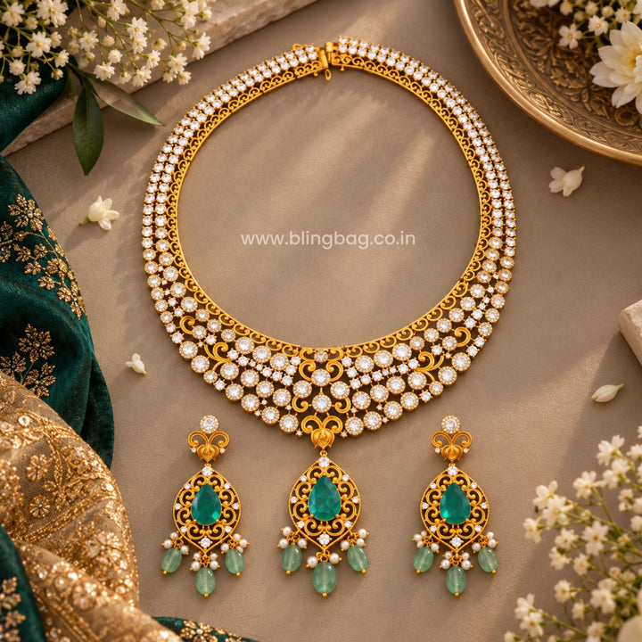 Multicolor Chaarvi Antique Jewellery Set- New Arrival