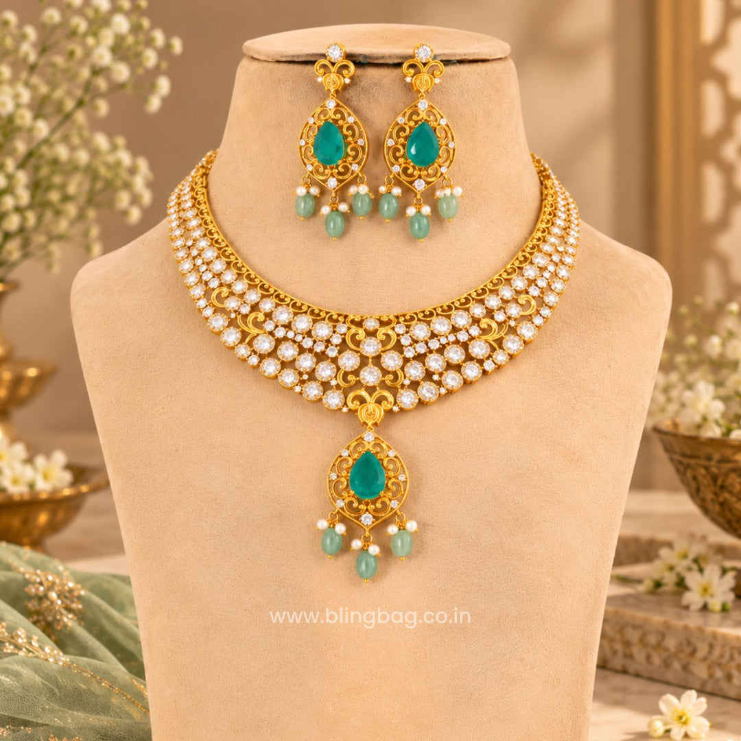 Multicolor Chaarvi Antique Jewellery Set- New Arrival