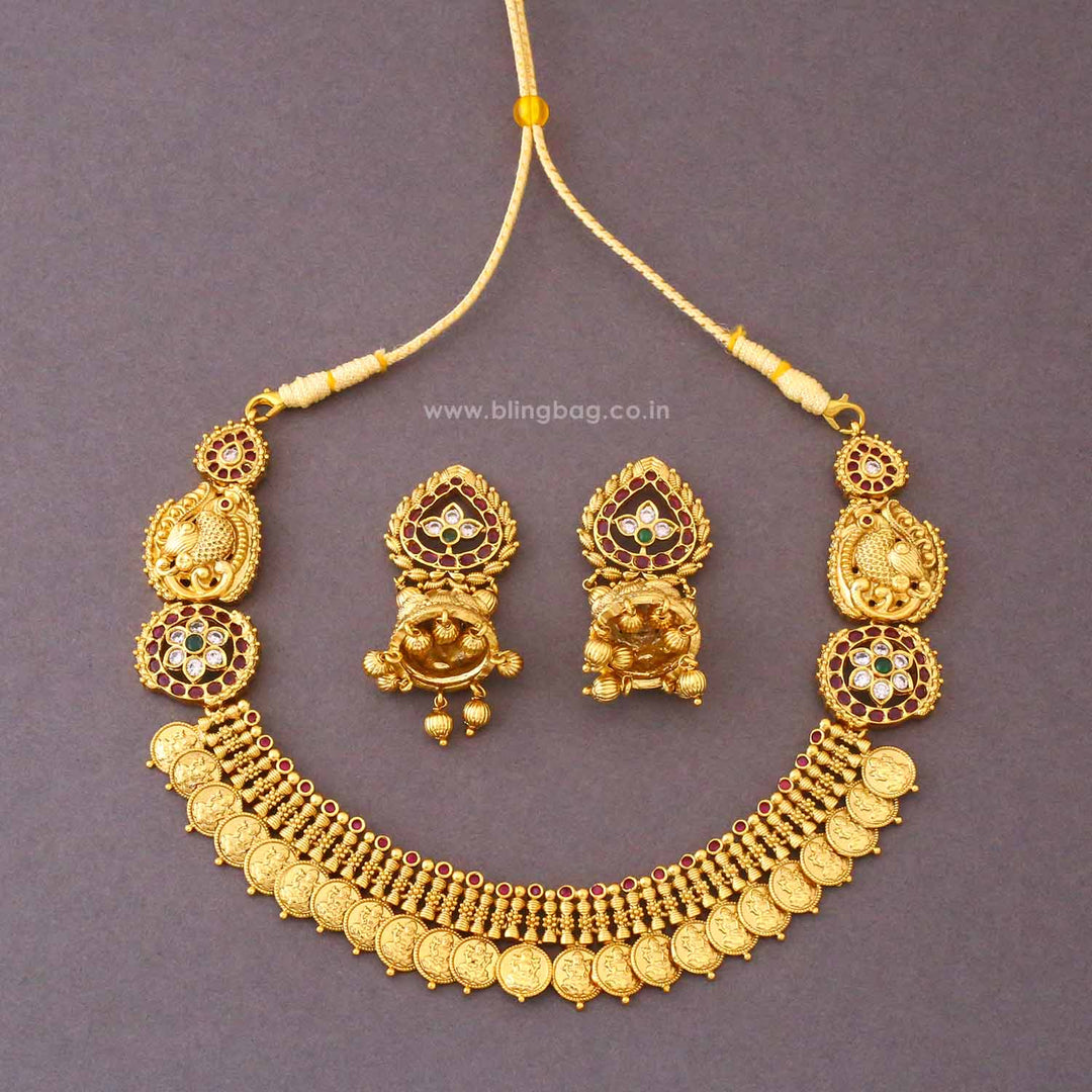 Multicolor Chandikaa Temple Jewellery Set- New Arrival