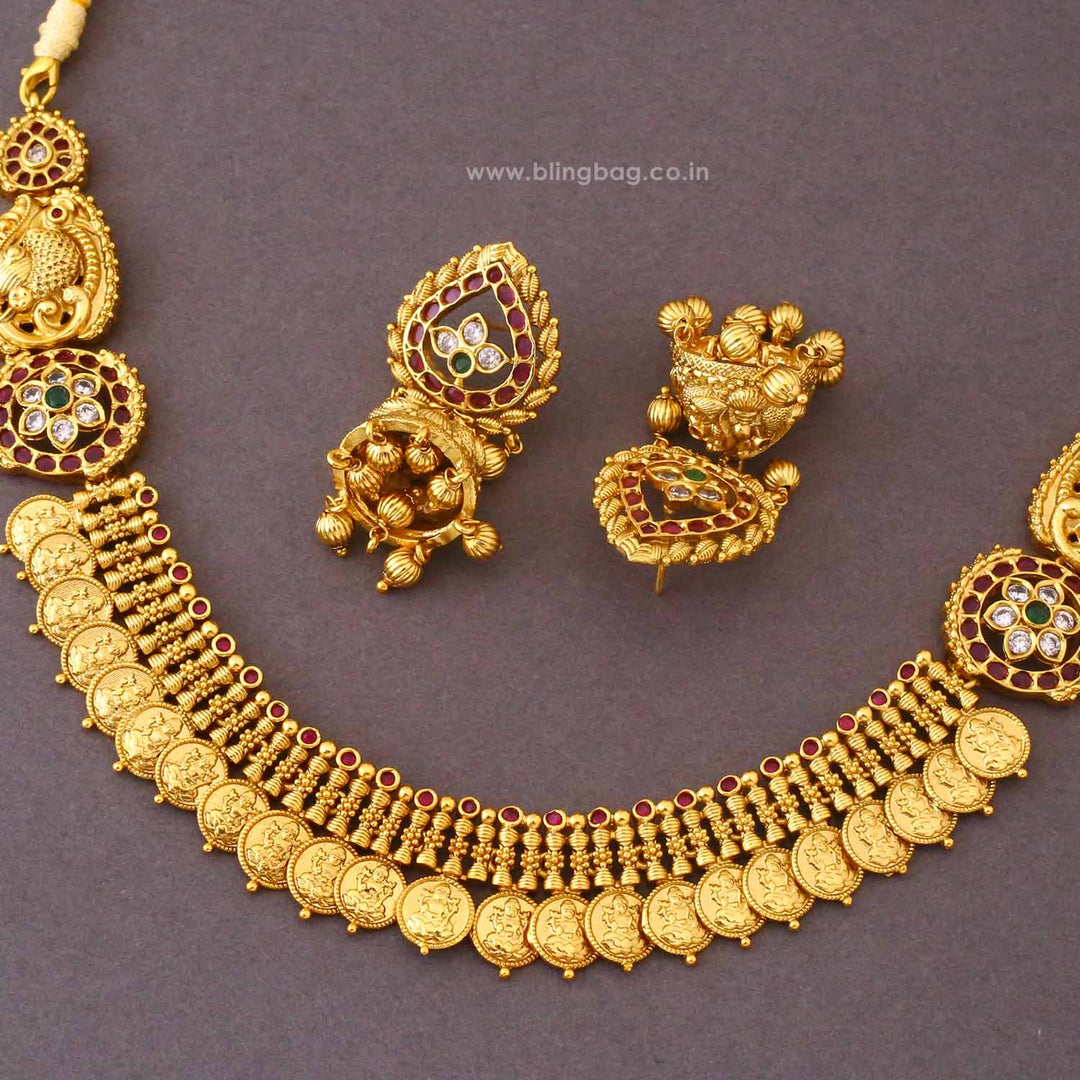Multicolor Chandikaa Temple Jewellery Set- New Arrival