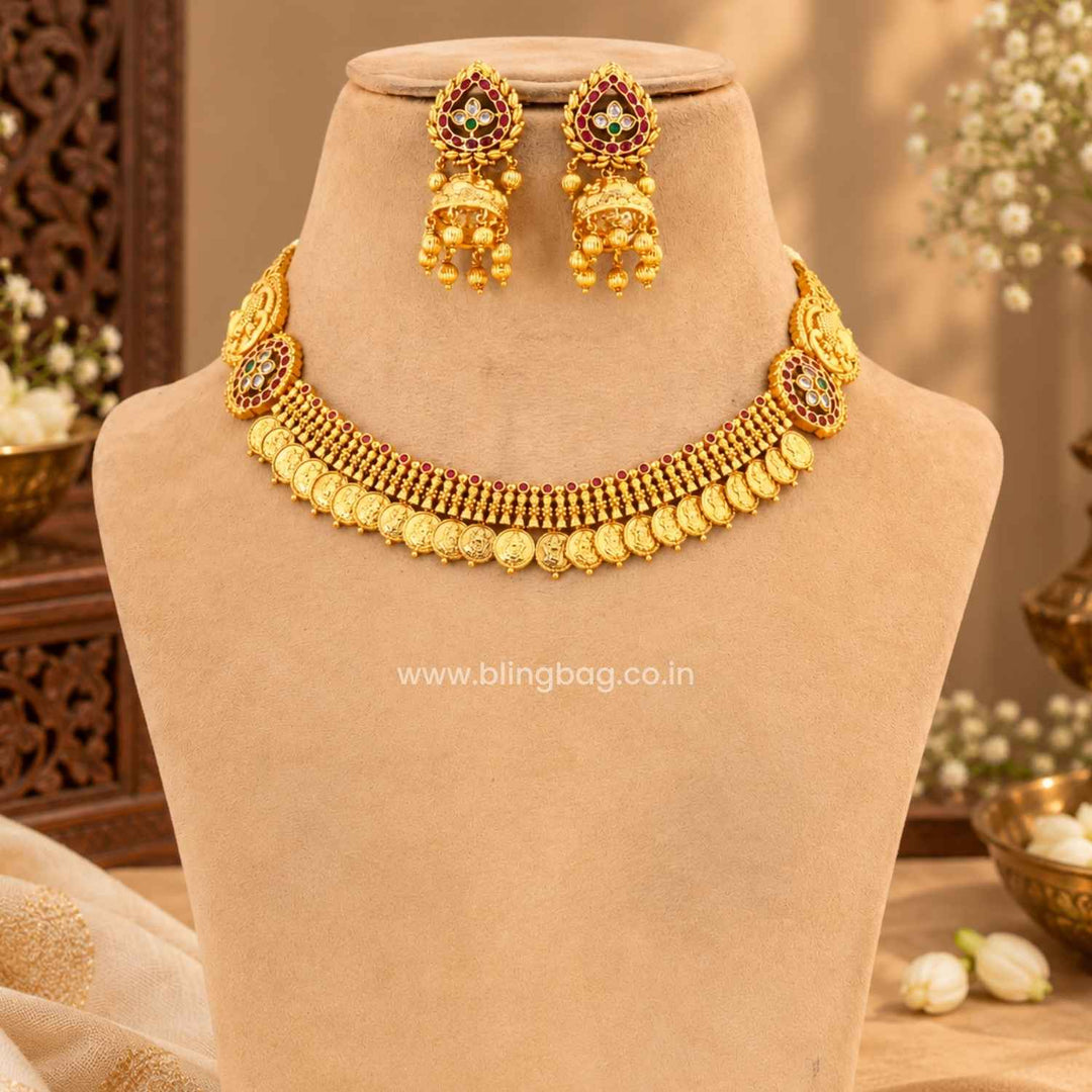 Multicolor Chandikaa Temple Jewellery Set- New Arrival
