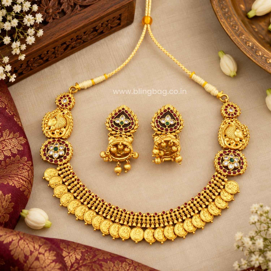 Multicolor Chandikaa Temple Jewellery Set- New Arrival