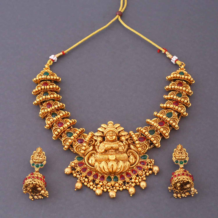 Multicolor Chandravani Temple Jewellery Set