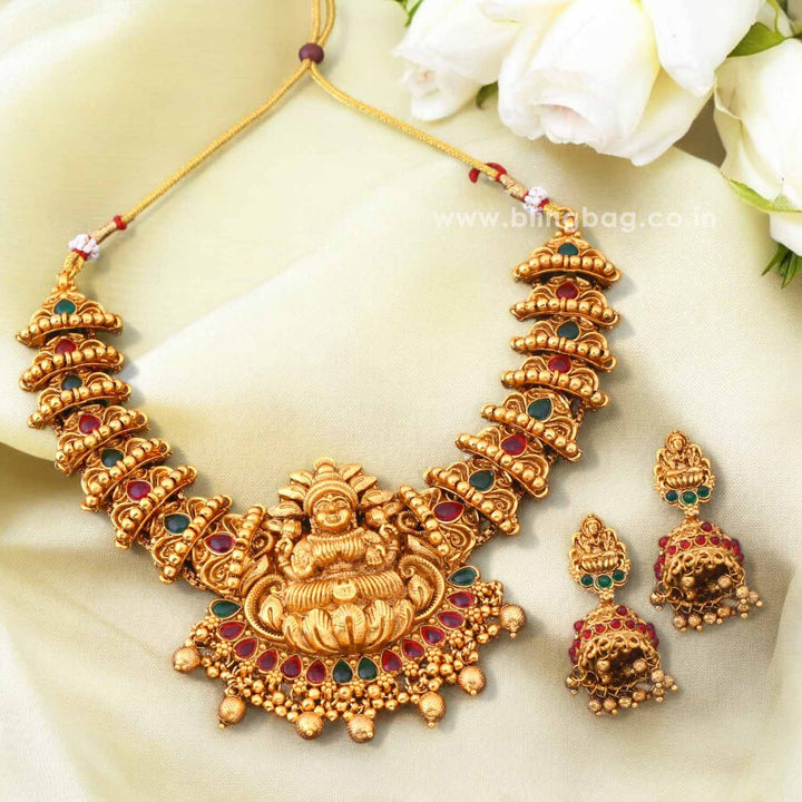 Multicolor Chandravani Temple Jewellery Set