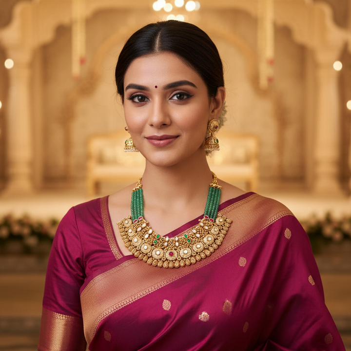 Multicolor Charitha Antique Rajwadi Set