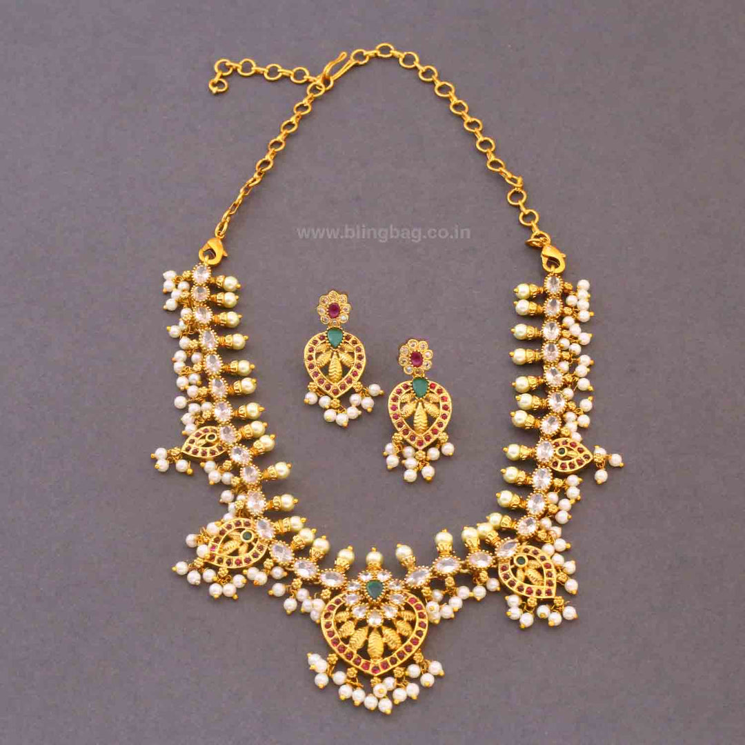 Multicolor Chetna Antique Jewellery Set - New Arrival