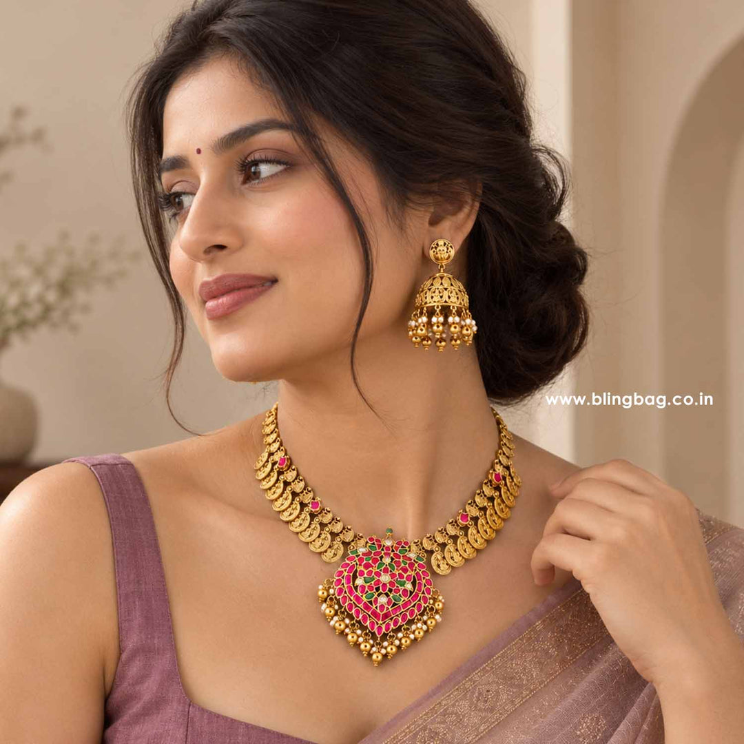 Multicolor Chinmayi Temple Jewellery Set- New Arrival