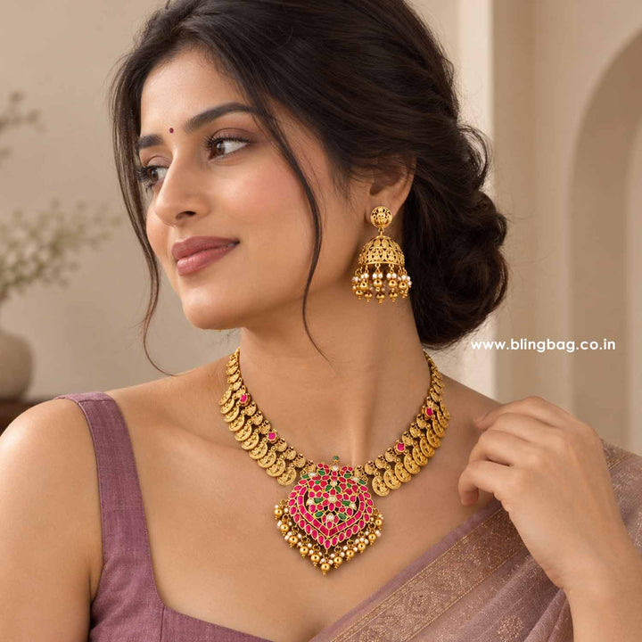 Multicolor Chinmayi Temple Jewellery Set- New Arrival