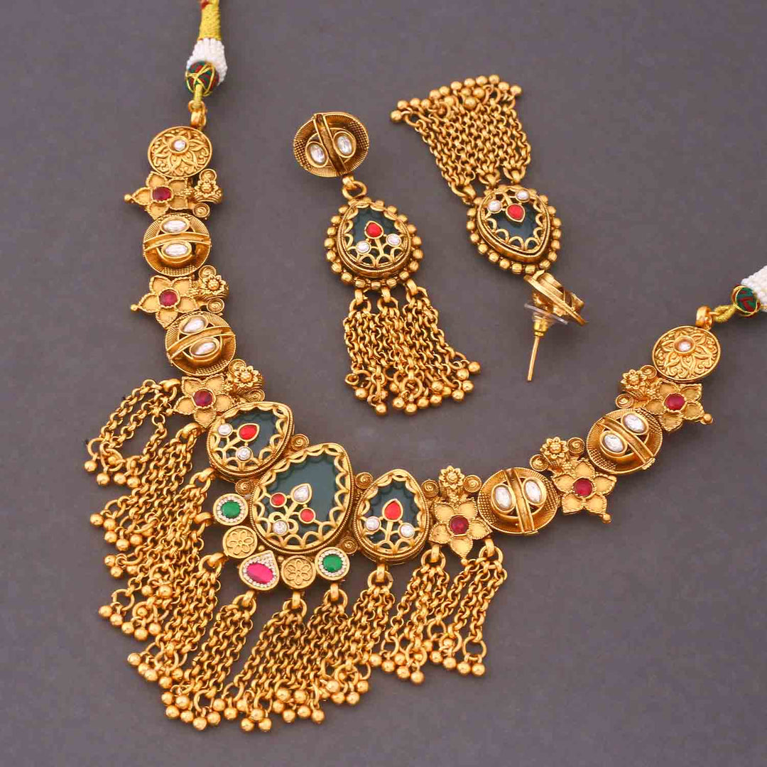 Multicolor Chithra Heritage Jewellery Set - New Arrival