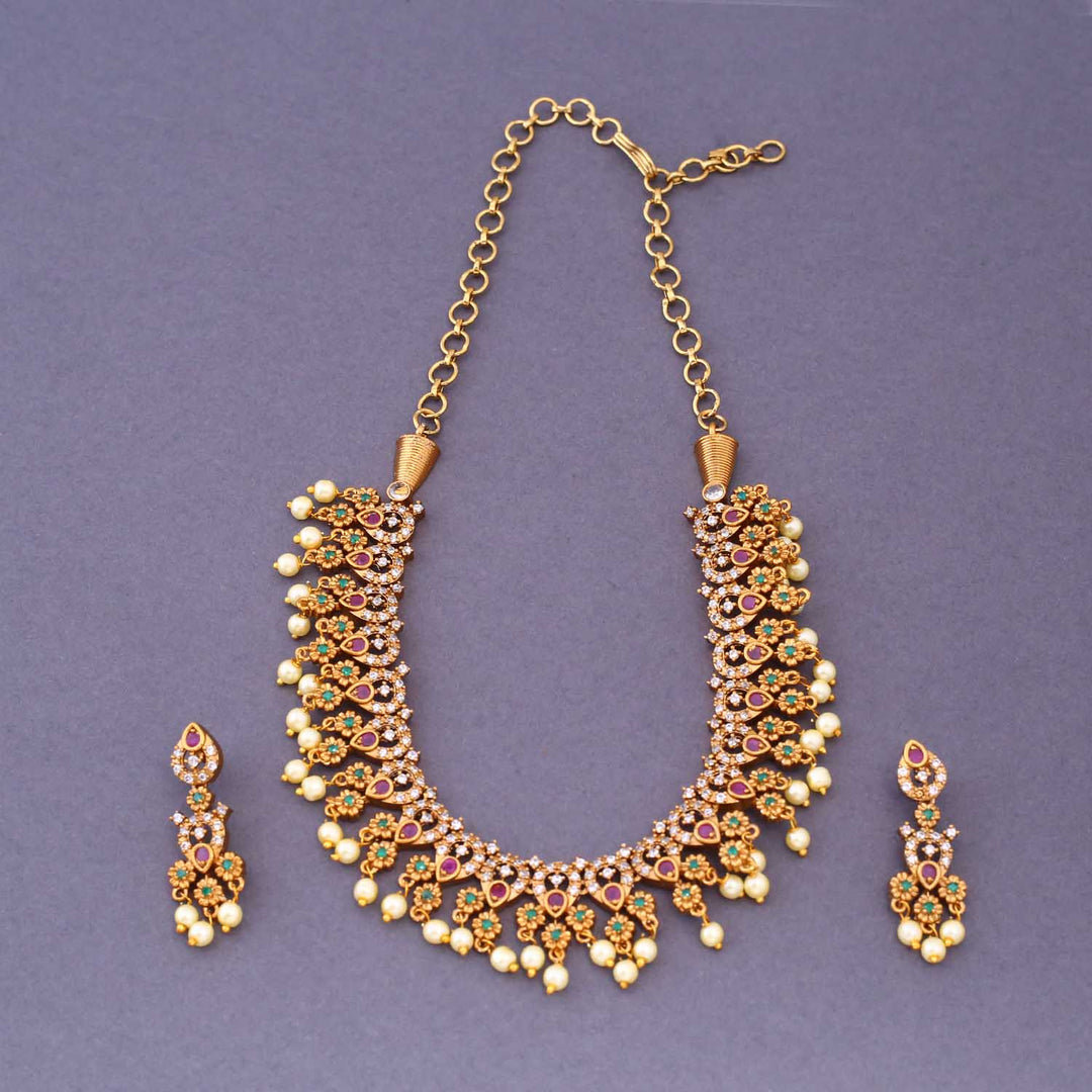 Multicolor Chitkala Antique Jewellery Set - New Arrival