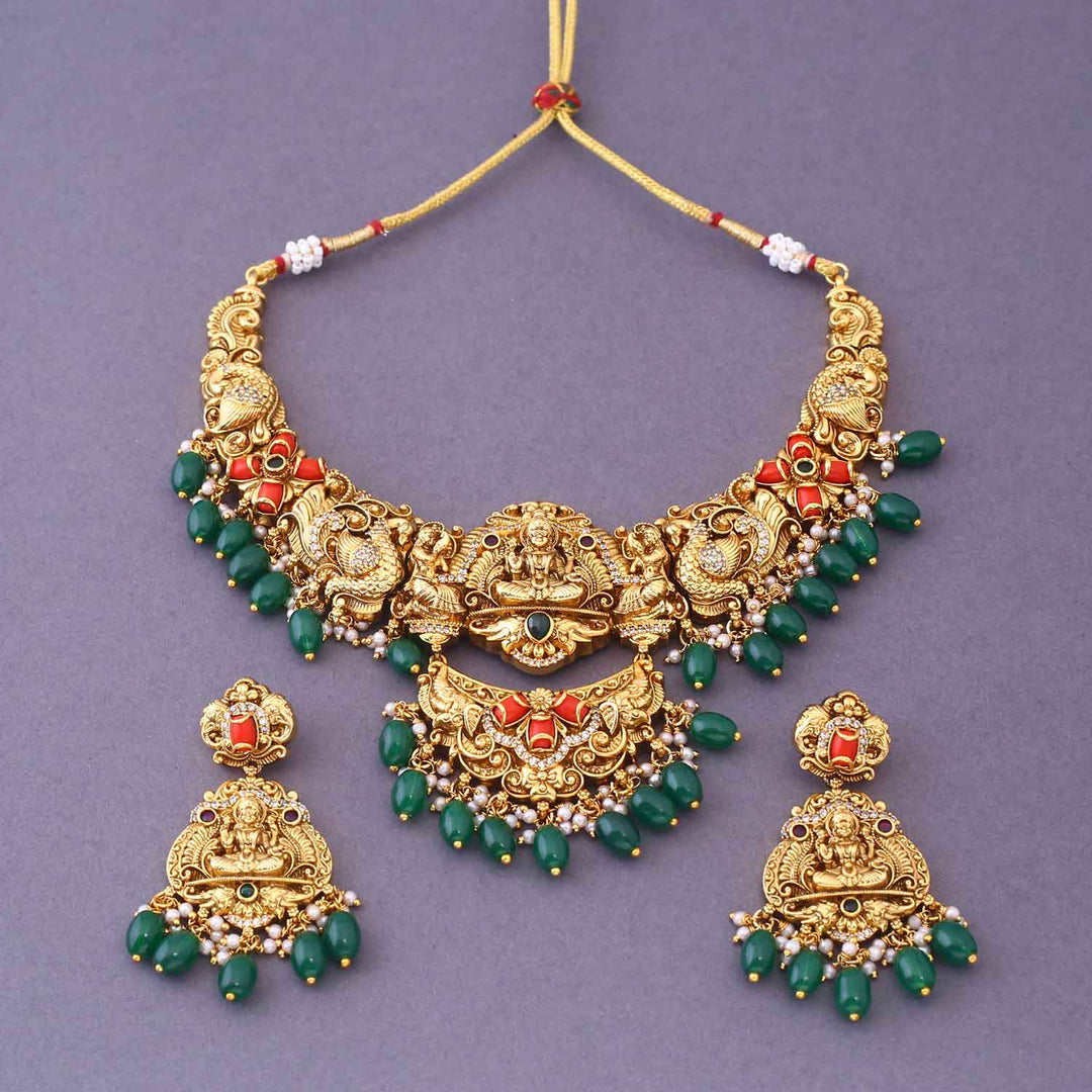 Multicolor Chittarupa Bridal Temple Jewellery Set- New Arrival