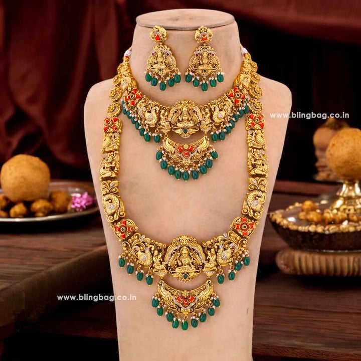 Multicolor Chittarupa Bridal Temple Jewellery Set- New Arrival