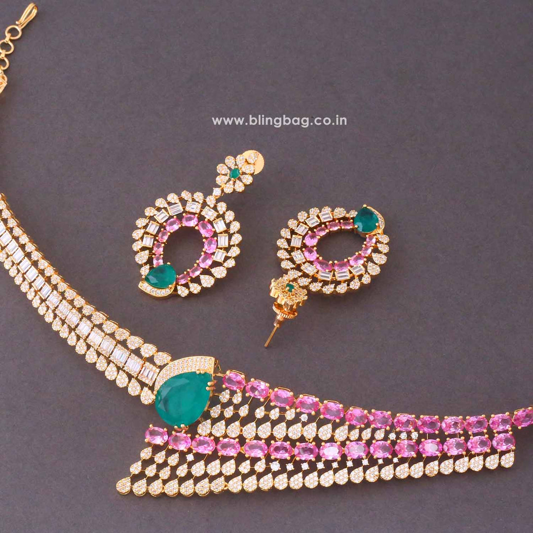 Multicolor Chloeina Zirconia Jewellery Set- New Arrivals
