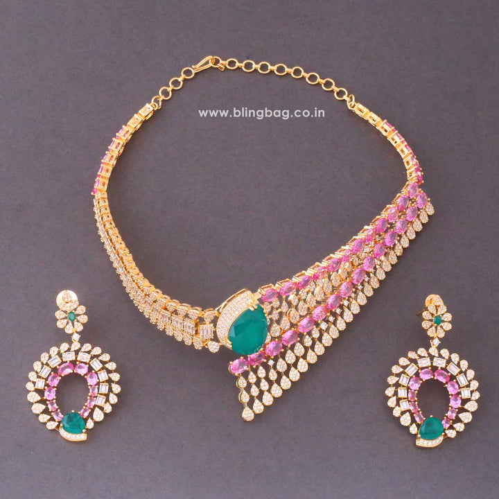 Multicolor Chloeina Zirconia Jewellery Set- New Arrivals