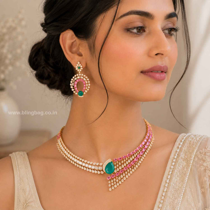 Multicolor Chloeina Zirconia Jewellery Set- New Arrivals