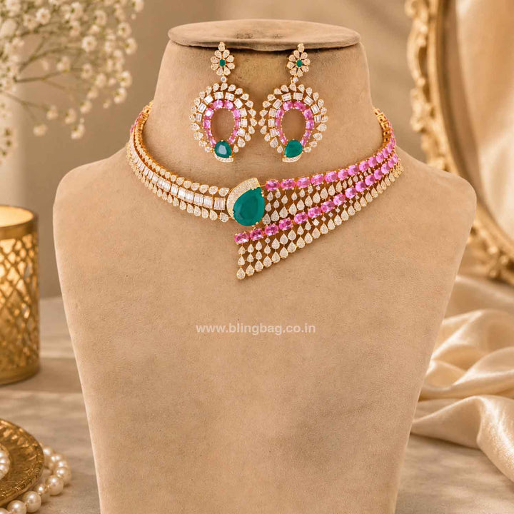 Multicolor Chloeina Zirconia Jewellery Set- New Arrivals