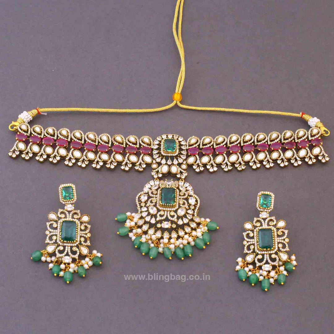 Multicolor Claireson Victorian Jewellery Set- New Arrivals