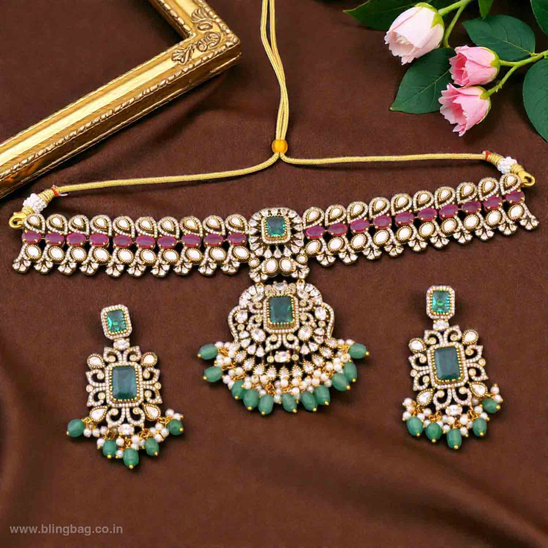 Multicolor Claireson Victorian Jewellery Set- New Arrivals