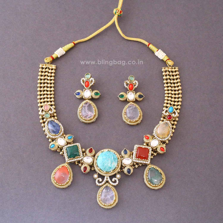 Multicolor Clara Victorian Jewellery Set - New Arrival