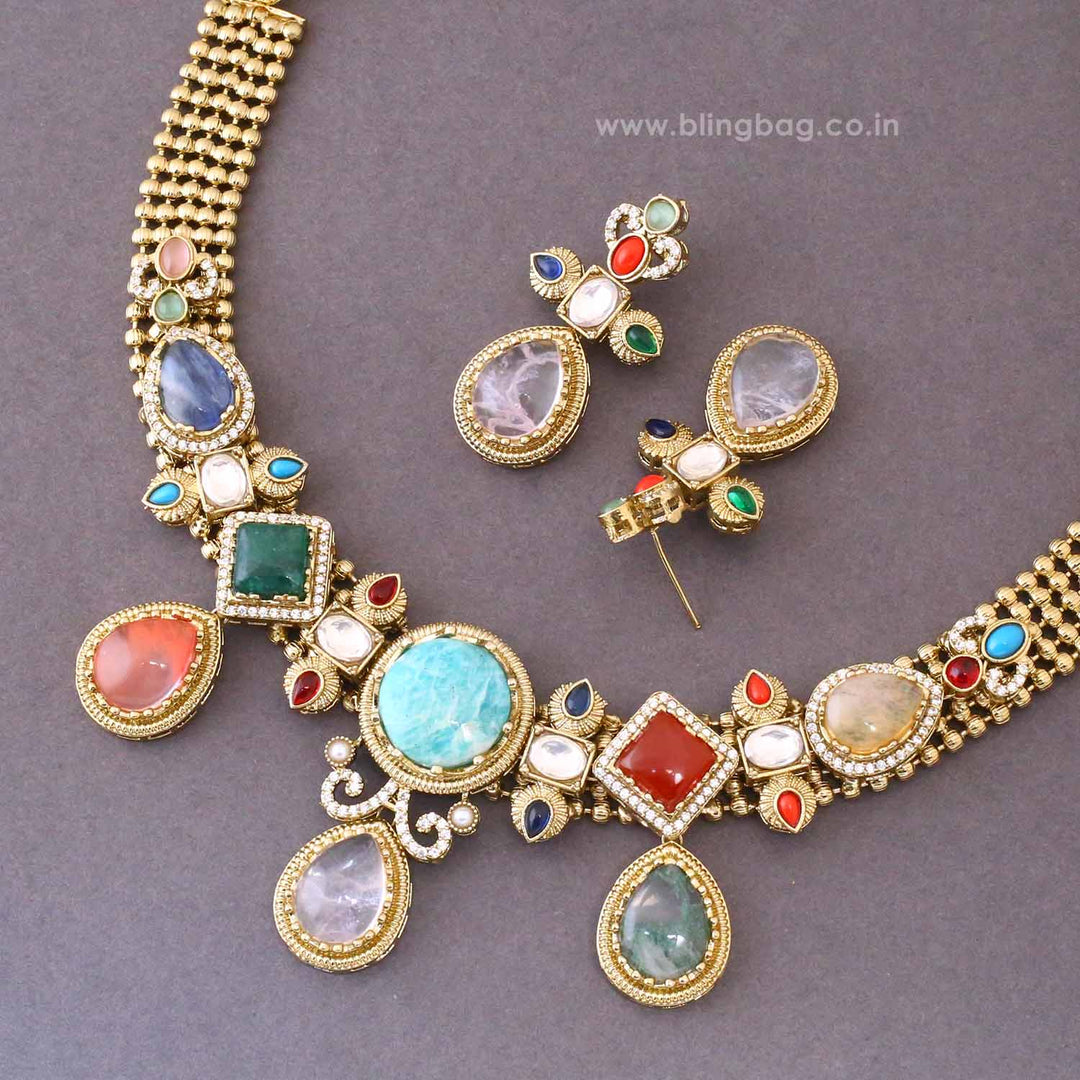 Multicolor Clara Victorian Jewellery Set - New Arrival