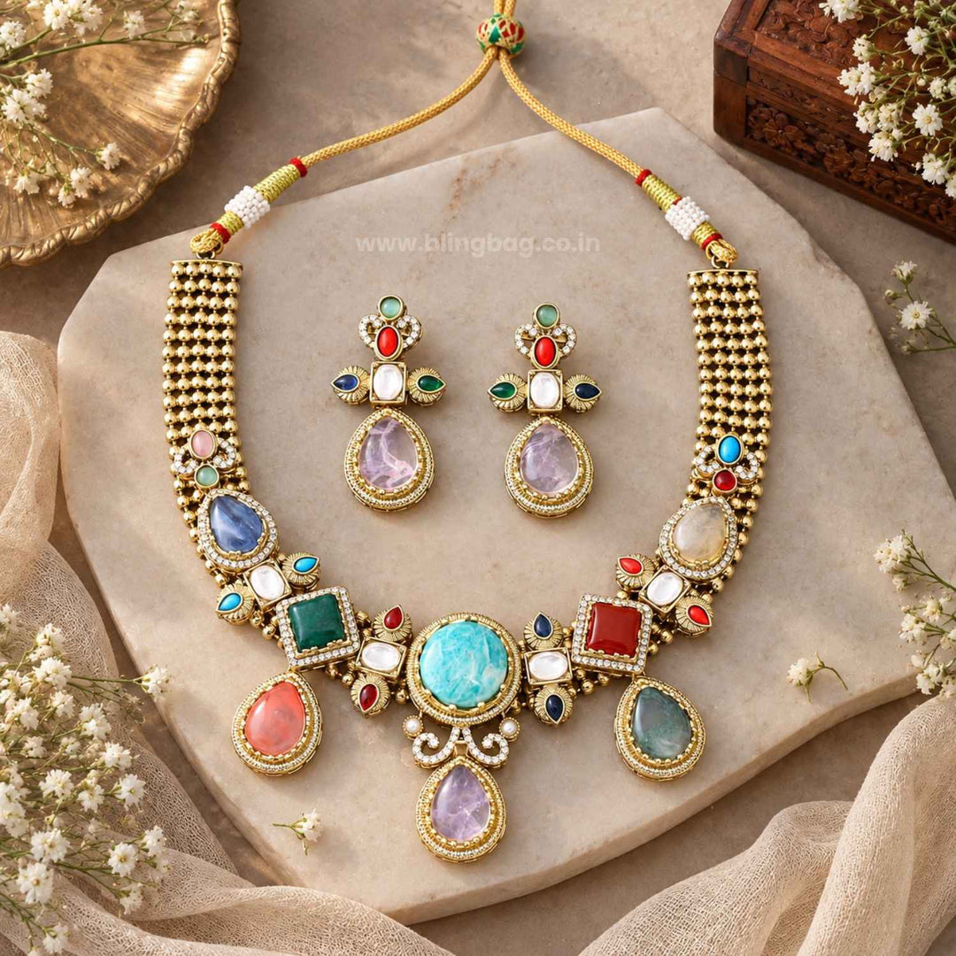 Multicolor Clara Victorian Jewellery Set - New Arrival
