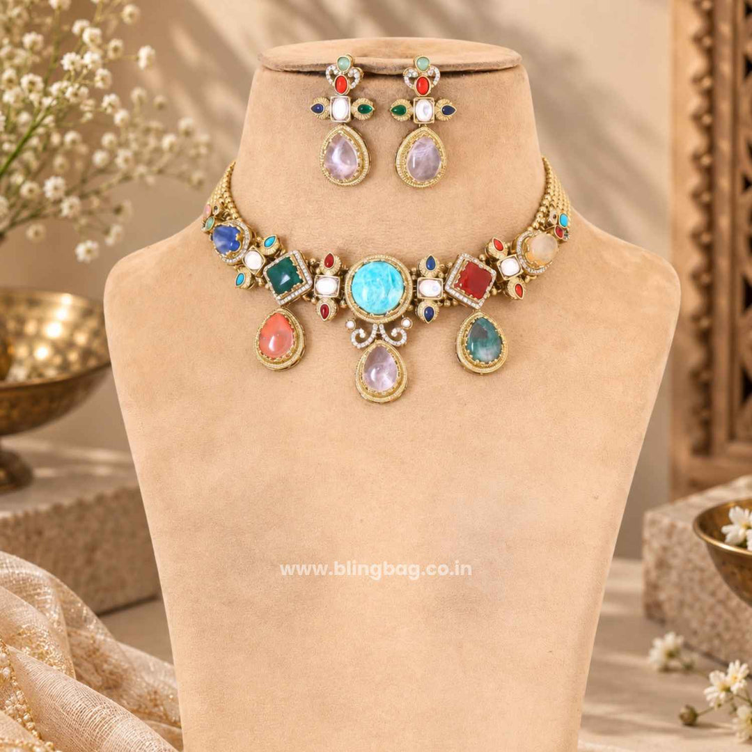 Multicolor Clara Victorian Jewellery Set - New Arrival