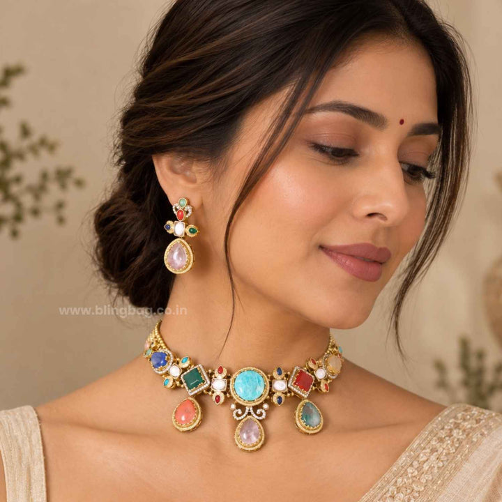 Multicolor Clara Victorian Jewellery Set - New Arrival