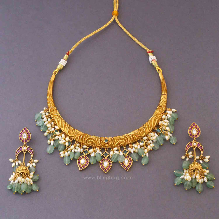 Multicolor Clarora Hasli Antique Jewellery Set - New Arrival