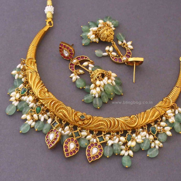 Multicolor Clarora Hasli Antique Jewellery Set - New Arrival
