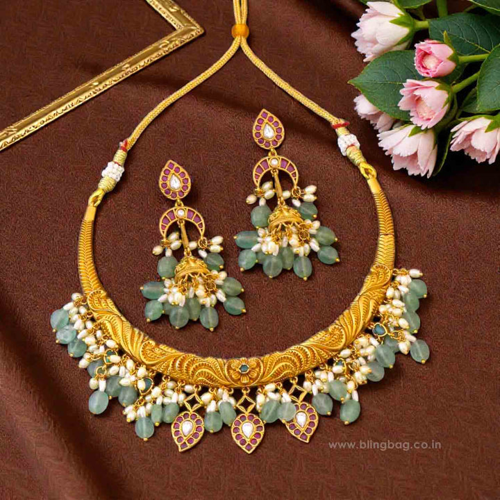 Multicolor Clarora Hasli Antique Jewellery Set - New Arrival