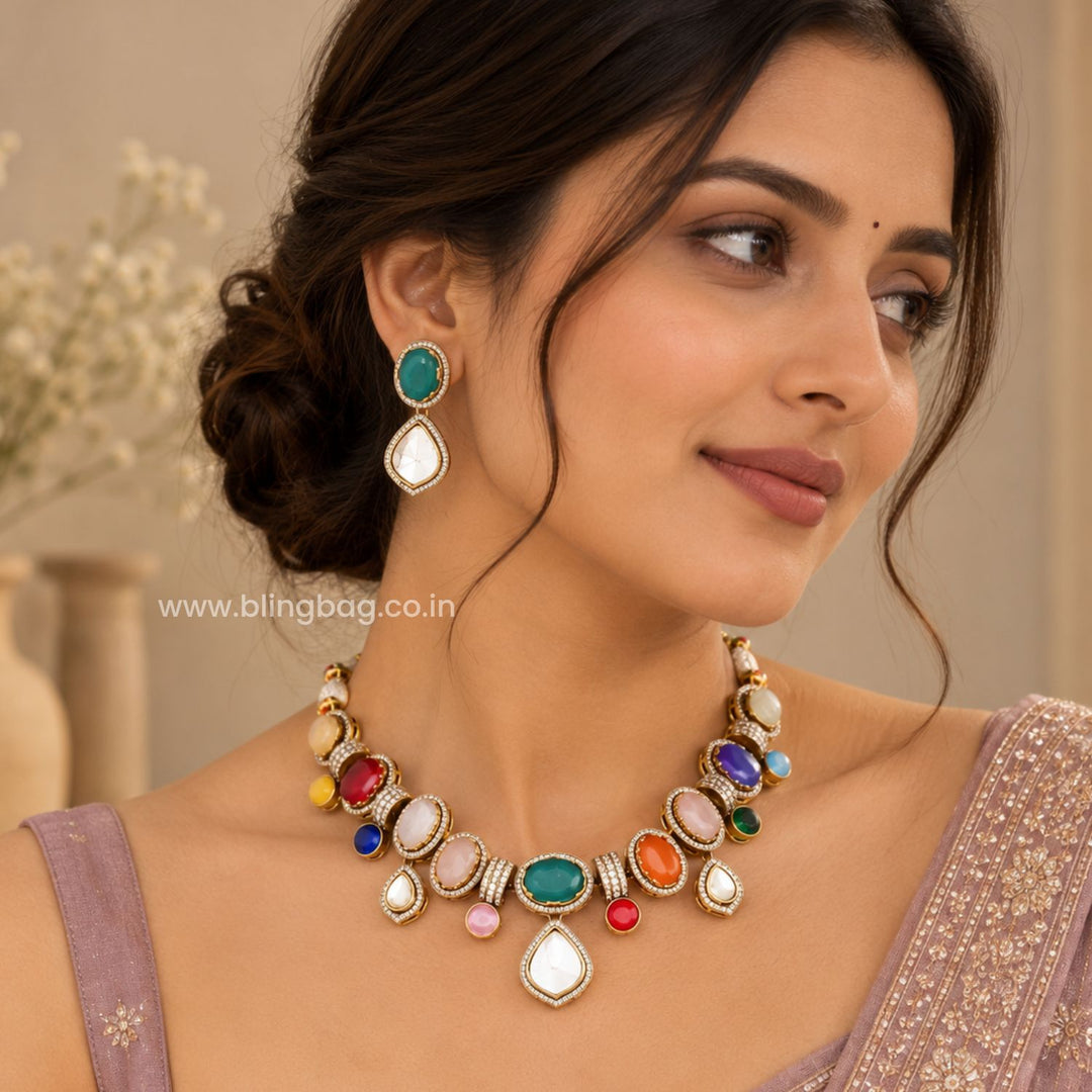 Multicolor Cleonia Victorian Jewellery Set - New Arrival