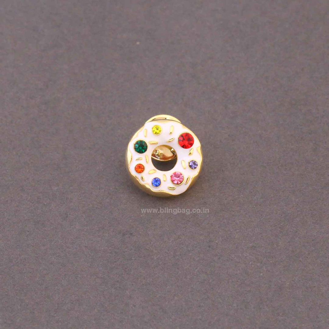 Multicolor Crystal Donut Brooch
