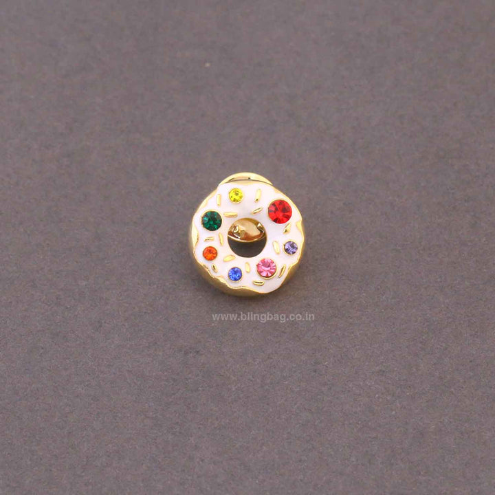 Multicolor Crystal Donut Brooch