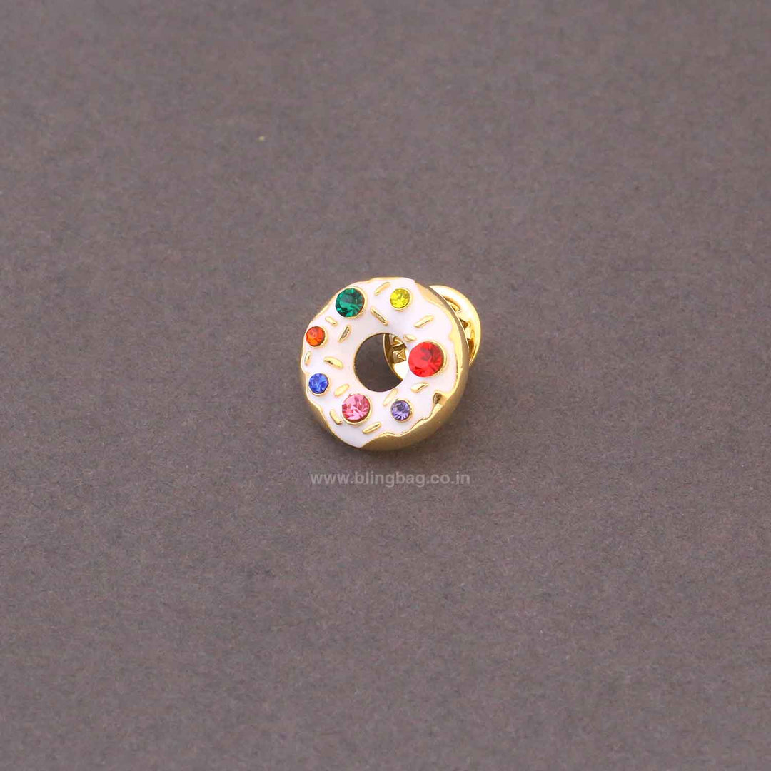 Multicolor Crystal Donut Brooch