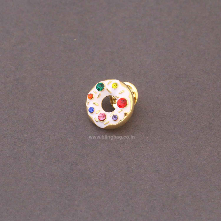 Multicolor Crystal Donut Brooch