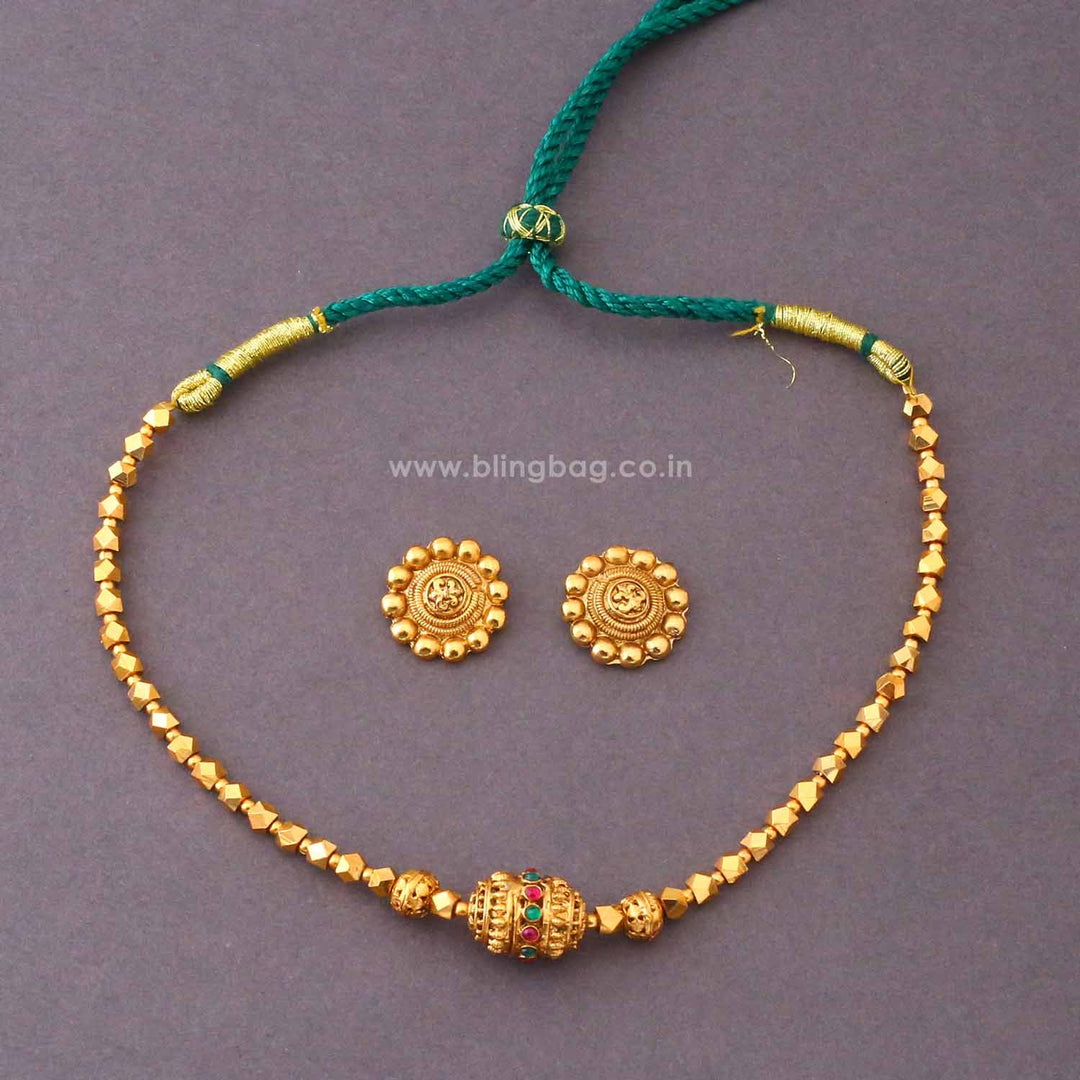 Multicolor Daira Antique Jewellery Set- New Arrival