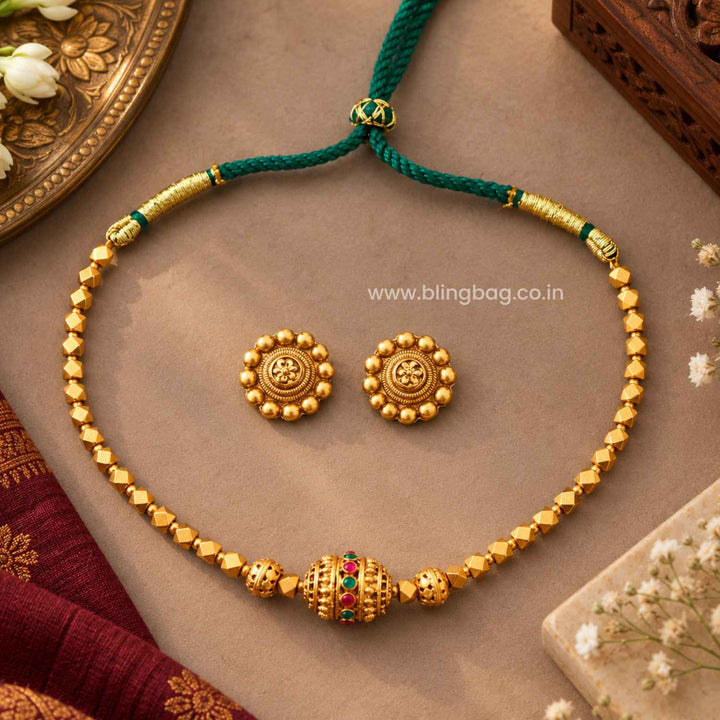 Multicolor Daira Antique Jewellery Set- New Arrival