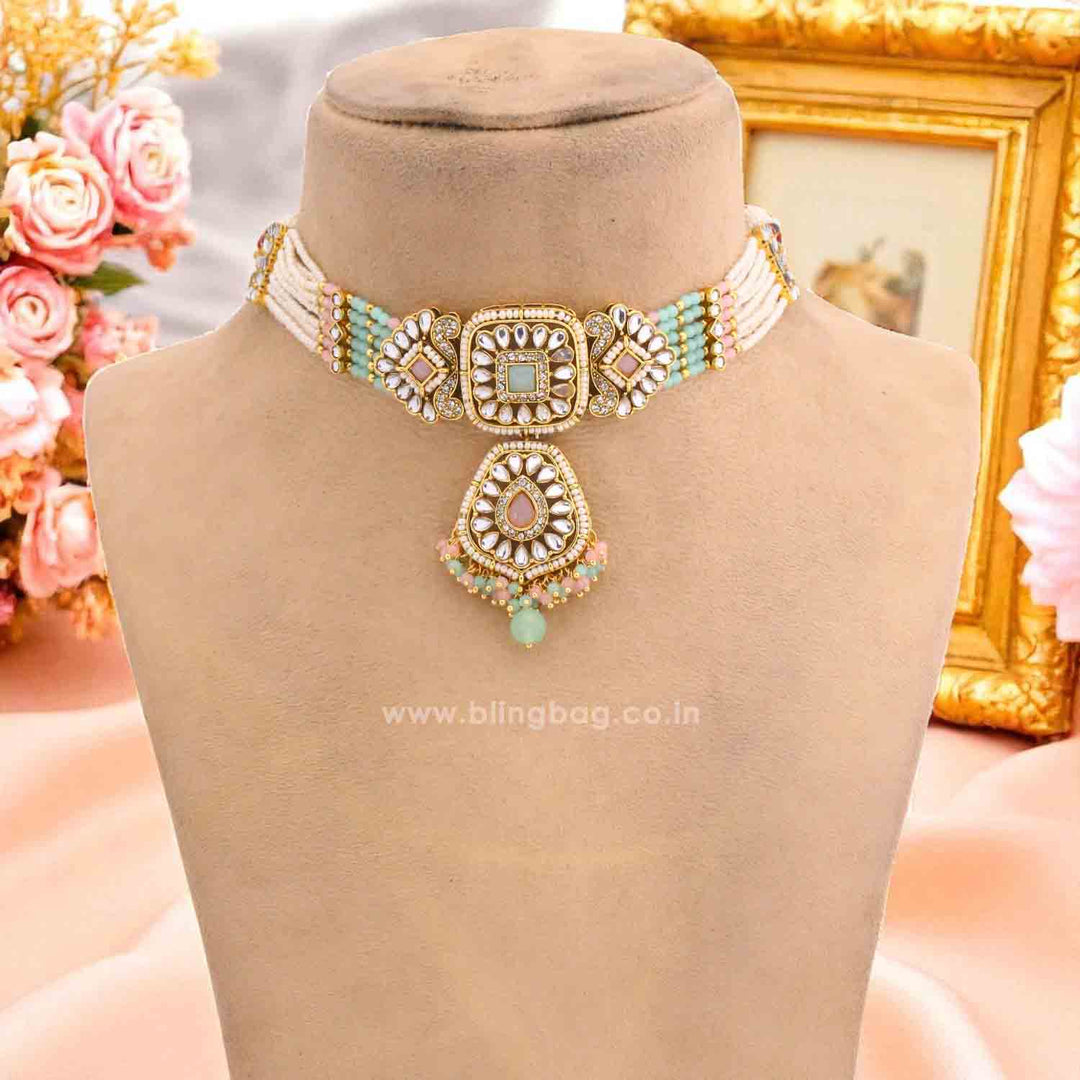 Multicolor Dakshina Kundan Jewellery Set