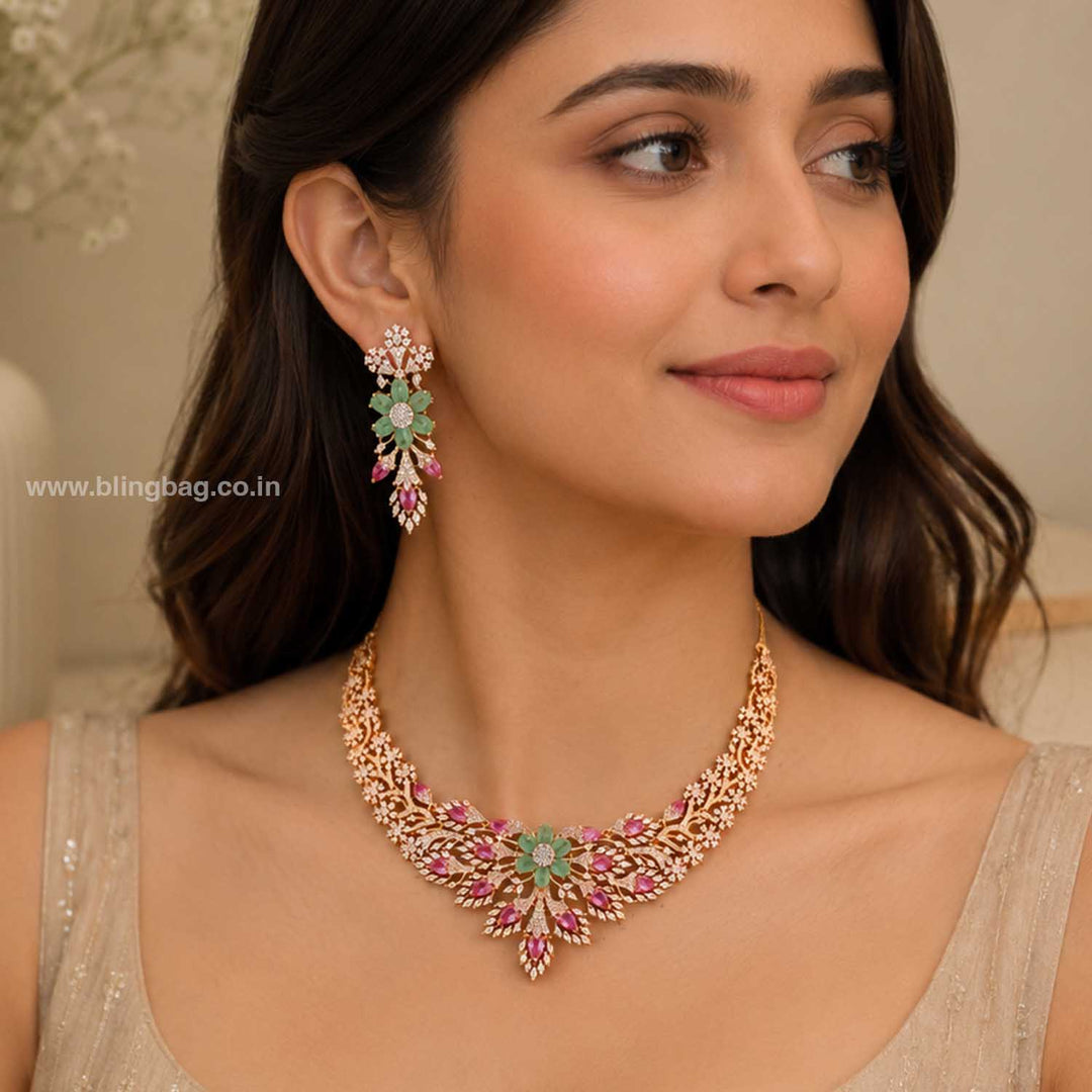 Multicolor Danielaia Zirconia Jewellery Set- New Arrivals